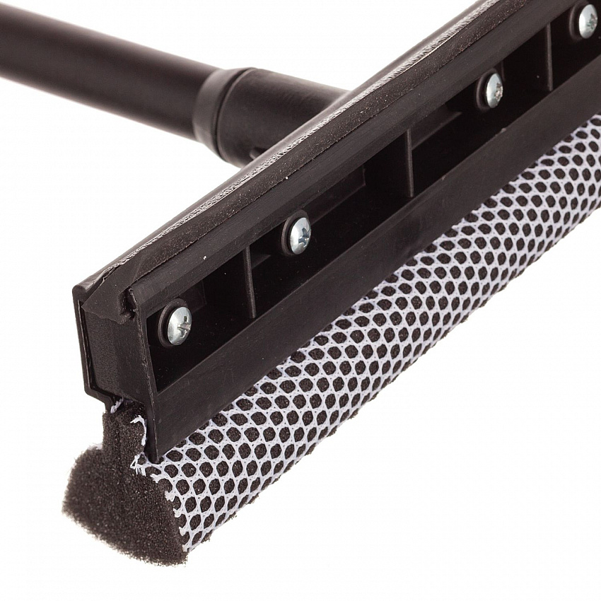 Auto Squeegee, 8" Rubber Blade, 8" Mesh Scrubber, 21" Plastic Handle with Grip, Black, 20/Carton (AUSQ0)