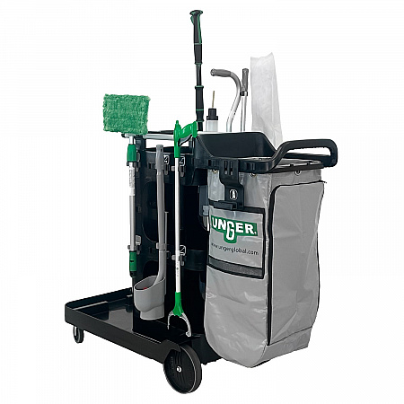 SpotCleanRx Janitorial Carts, Plastic, 3 Shelves, 23.5 x 25 x 25, Black (CRTSP)