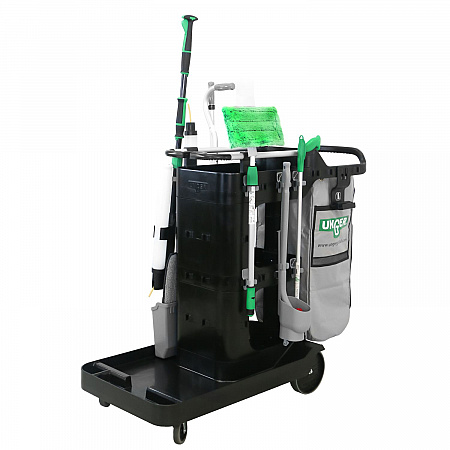 SpotCleanRx Janitorial Carts, Plastic, 3 Shelves, 23.5 x 25 x 25, Black (CRTSP)