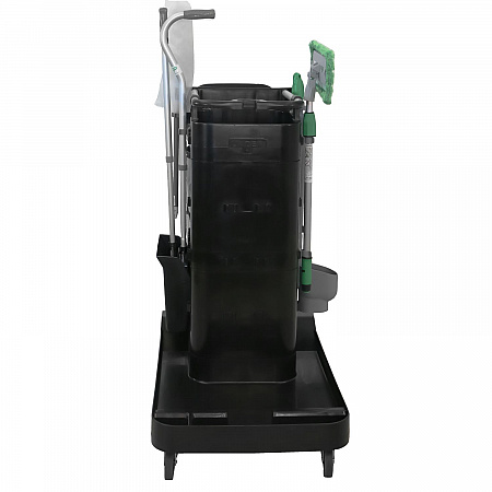 ZoneCleanRx Janitorial Carts, Plastic, 3 Shelves, 23.5 x 25 x 25, Black (CRTZN)