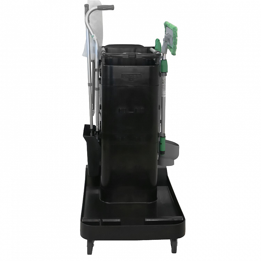 ZoneCleanRx Janitorial Carts, Plastic, 3 Shelves, 23.5 x 25 x 25, Black (CRTZN)