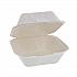 EarthChoice PFAS Free Compostable Hinged Lid Container, 6 x 6 x 3, Natural, Sugarcane, 500/Carton (YMCH0080PFFR)