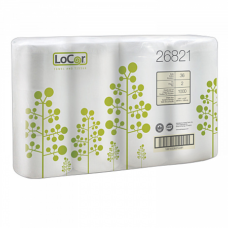 High-Capacity Bath Tissue, 2-Ply, White, 1,000 Sheets/Roll, 36 Rolls/Carton (26821)