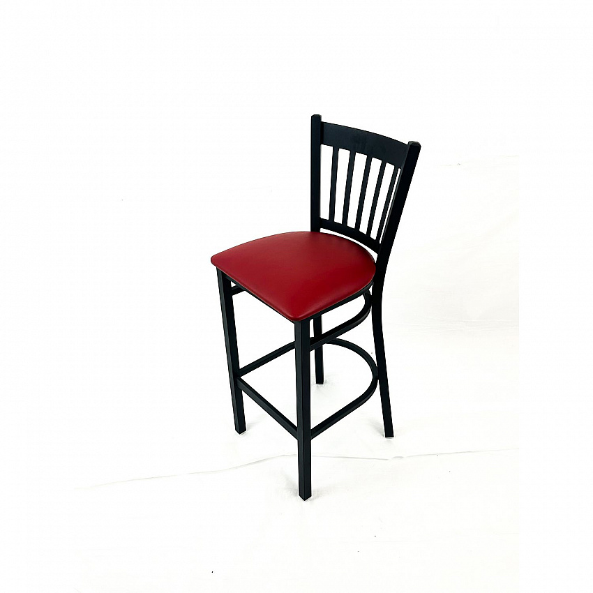 Cobra Series Barstool, Supports Up to 300 lb, 28.5" Seat Height, Burgundy Seat, Black Back, Black Base (CBBVSBUR)