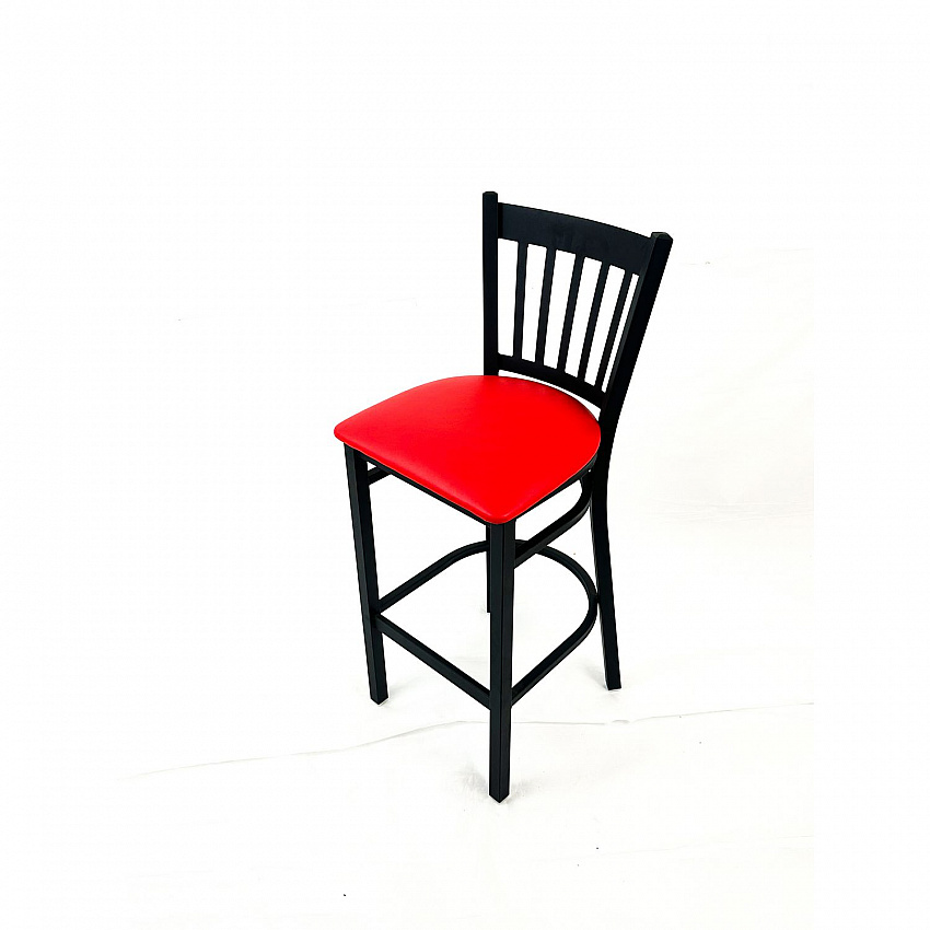 Cobra Series Barstool, Supports Up to 300 lb, 28.5" Seat Height, Red Seat, Black Back, Black Base (CBBVSRED)