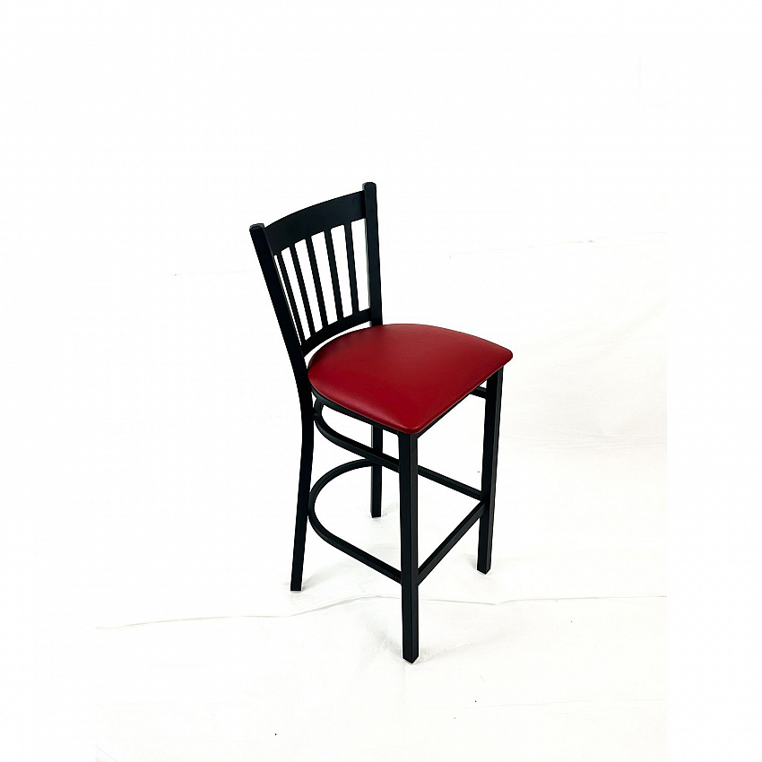 Cobra Series Barstool, Supports Up to 300 lb, 28.5" Seat Height, Burgundy Seat, Black Back, Black Base (CBBVSBUR)