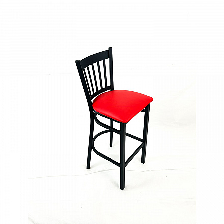 Cobra Series Barstool, Supports Up to 300 lb, 28.5" Seat Height, Red Seat, Black Back, Black Base (CBBVSRED)