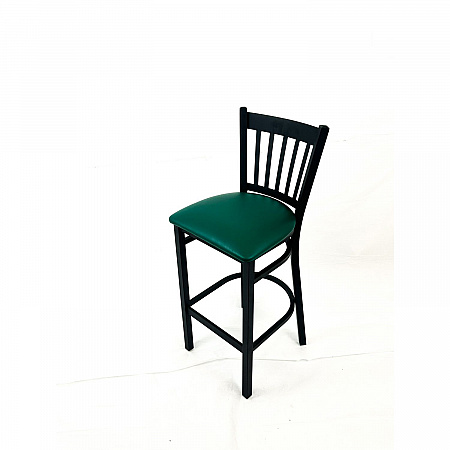 Cobra Series Barstool, Supports Up to 300 lbs, 28.5" Seat Height, Green Seat, Black Back, Black Base (CBBVSGRN)