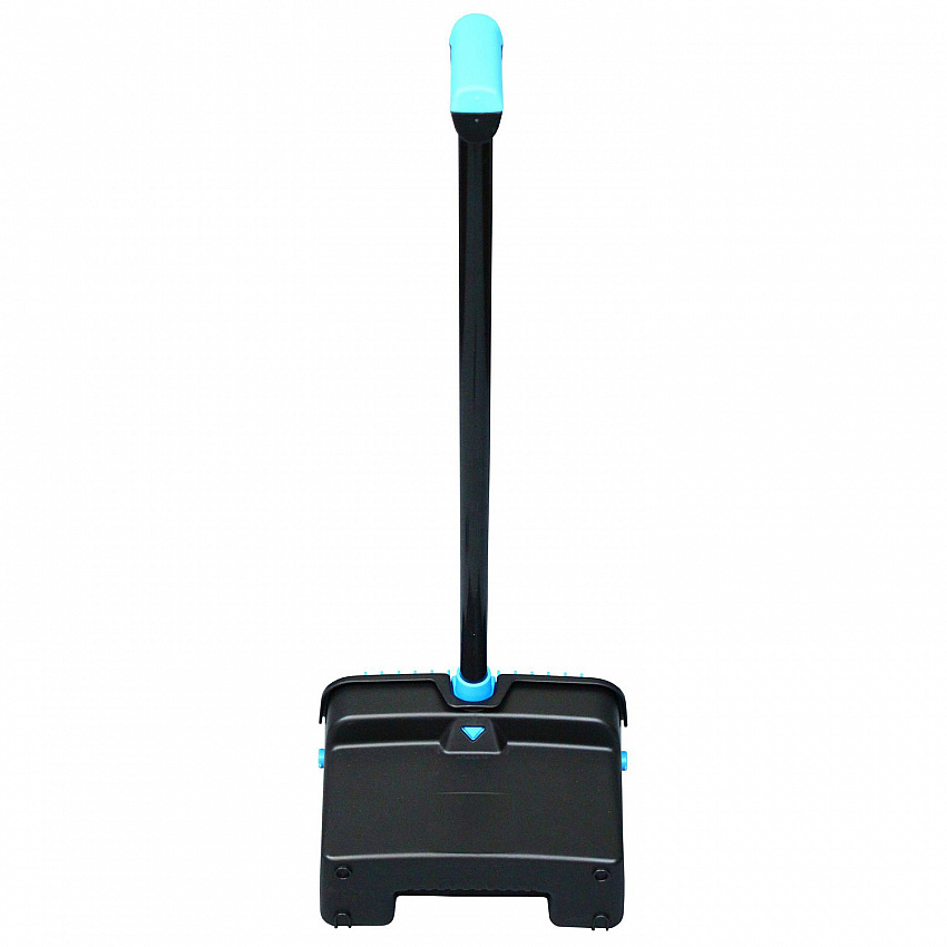 LobbyMaster Plastic Dust Pan, 12.32" Wide, 31.84" Aluminum Handle, Blue/Black, 6/Carton (T001101)