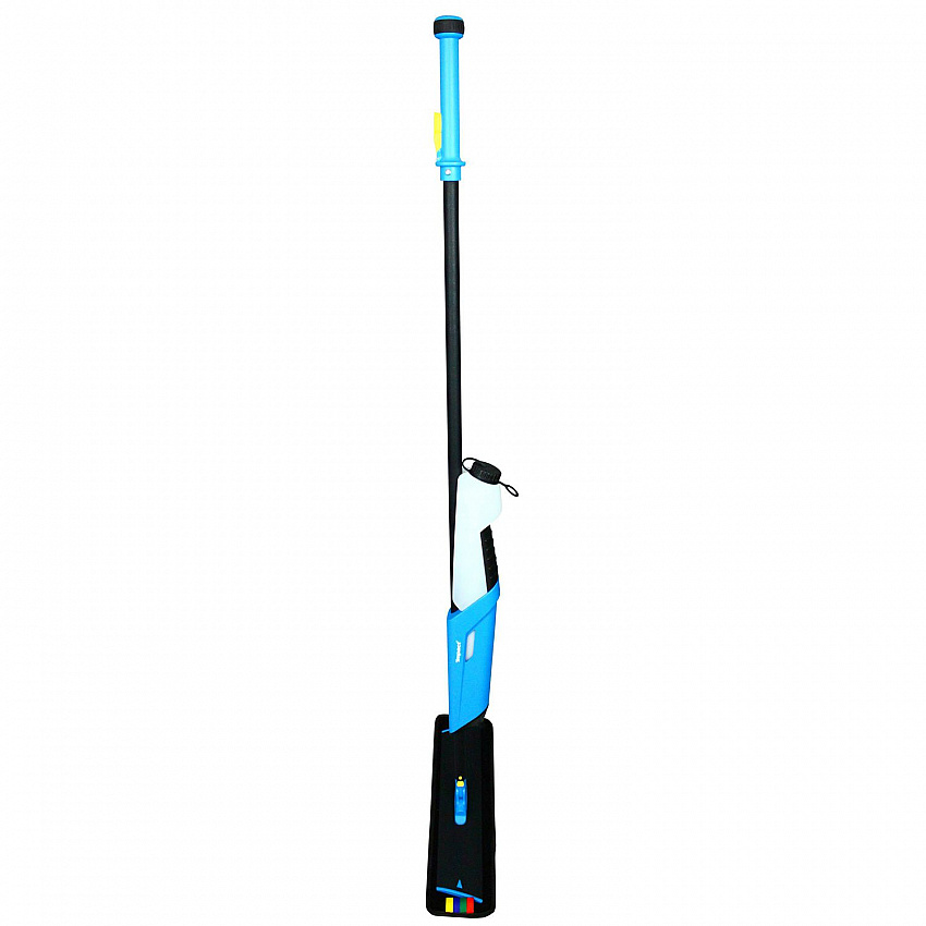 Mopster 2.0 Microfiber Bucketless Mop, 16.25 x 3.25 Blue Microfiber Head, 57" Black Aluminum Handle (T002200)
