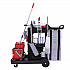 RestroomRx Janitorial Carts with 16 Qt Bucket, Plastic, 2 Shelves, 23.5 x 19 x 25, Black (RRSPC)