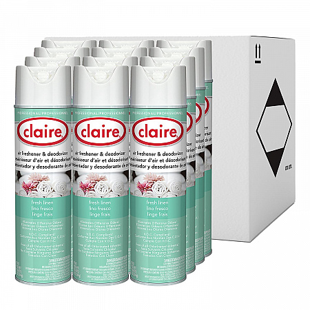 Aerosol Air Freshener and Deodorizer, Fresh Linen, 10 oz Aerosol Spray, 12 Cans (163)