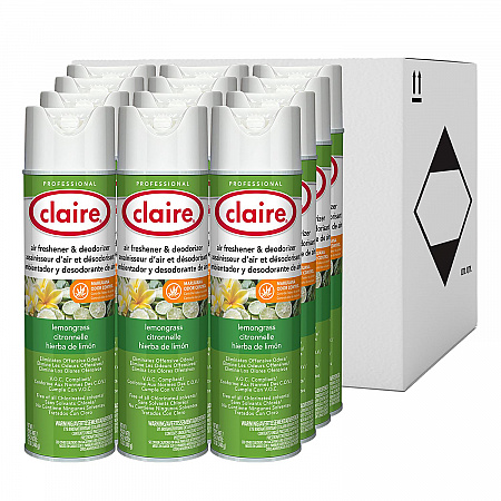 Aerosol Air Freshener and Deodorizer, Lemongrass Citronella, 12 oz Aerosol Spray, 12 Cans (1307)