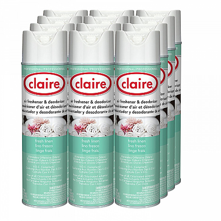 Aerosol Air Freshener and Deodorizer, Fresh Linen, 10 oz Aerosol Spray, 12 Cans (163)