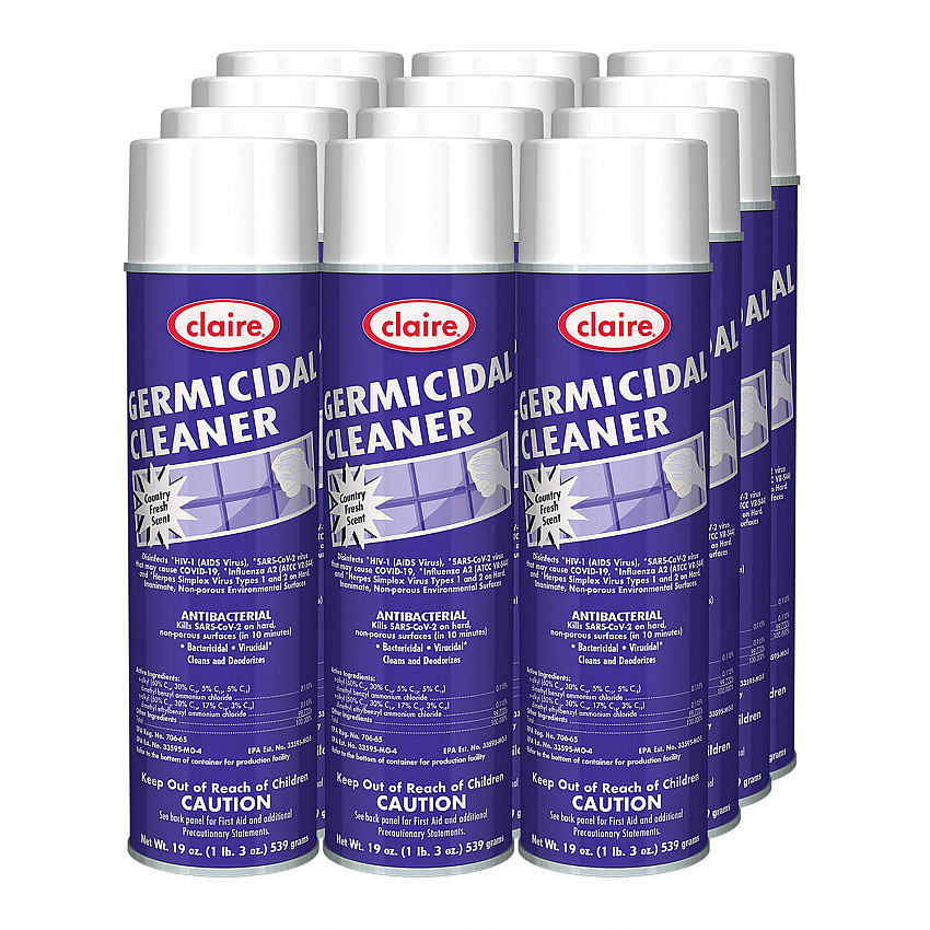 Germicidal Cleaner, Country Fresh Scent, 19 oz Aerosol Spray, 12/Carton (876)