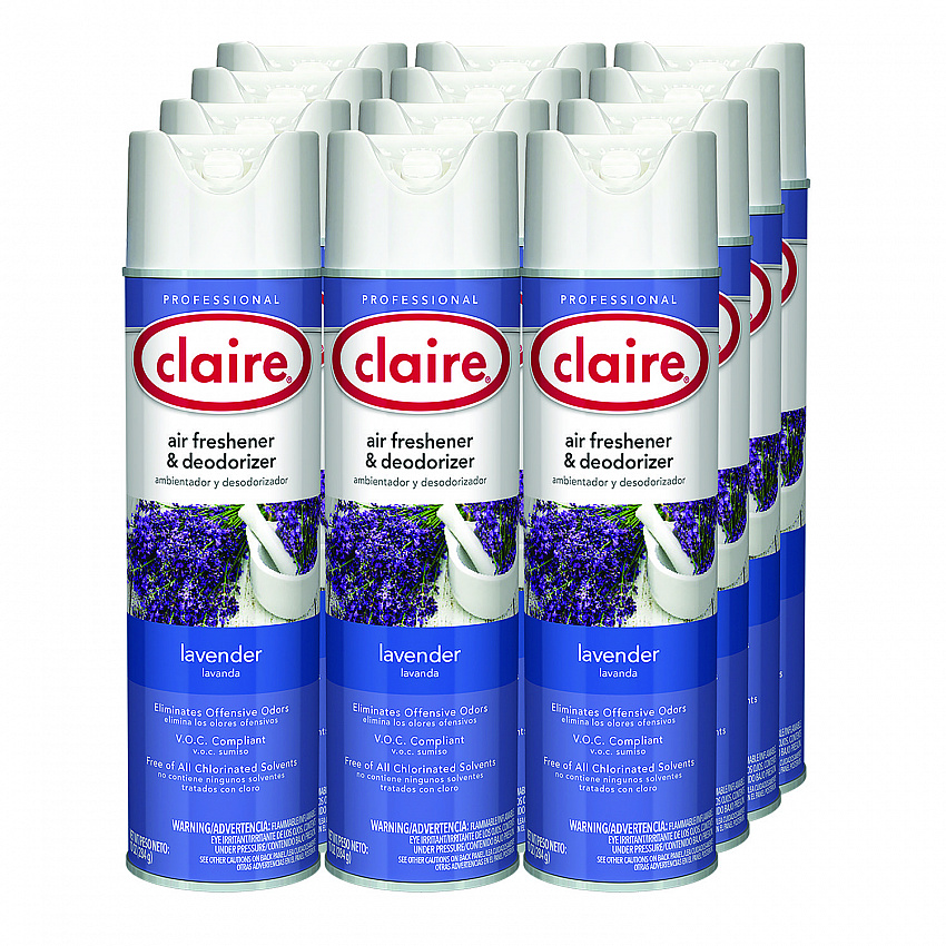 Aerosol Air Freshener and Deodorizer, Lavender, 10 oz Aerosol Spray, 12 Cans (191)