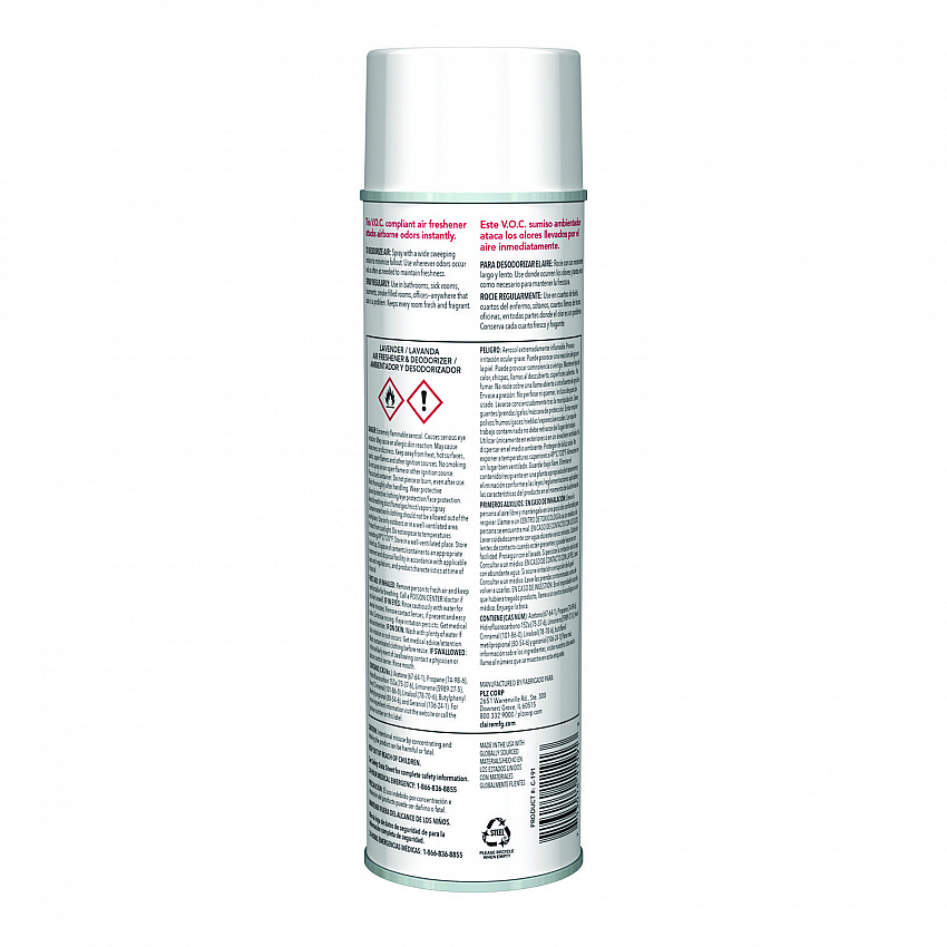 Aerosol Air Freshener and Deodorizer, Lavender, 10 oz Aerosol Spray, 12 Cans (191)