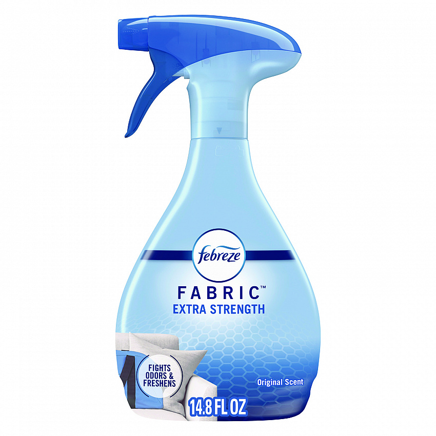 FABRIC Refresher/Odor Eliminator, Extra Strength, Original, 14.8 oz Spray Bottle, 8/Carton (08858)