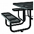 Expanded Steel Picnic Table, Square, 81 x 81 x 29.5, Black Top, Black Base/Legs (277151BK)