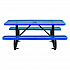 Expanded Steel Picnic Table, Rectangular, 72 x 62 x 29.5, Blue Top, Blue Base/Legs (277152BL)
