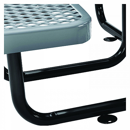 Expanded Steel Picnic Table, Square, 81 x 81 x 29.5, Gray Top, Gray Base/Legs (277151GY)