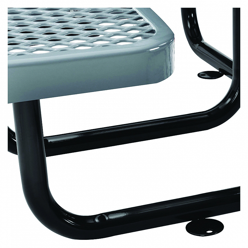 Expanded Steel Picnic Table, Square, 81 x 81 x 29.5, Gray Top, Gray Base/Legs (277151GY)