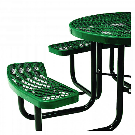 Expanded Steel Picnic Table, Round, 46