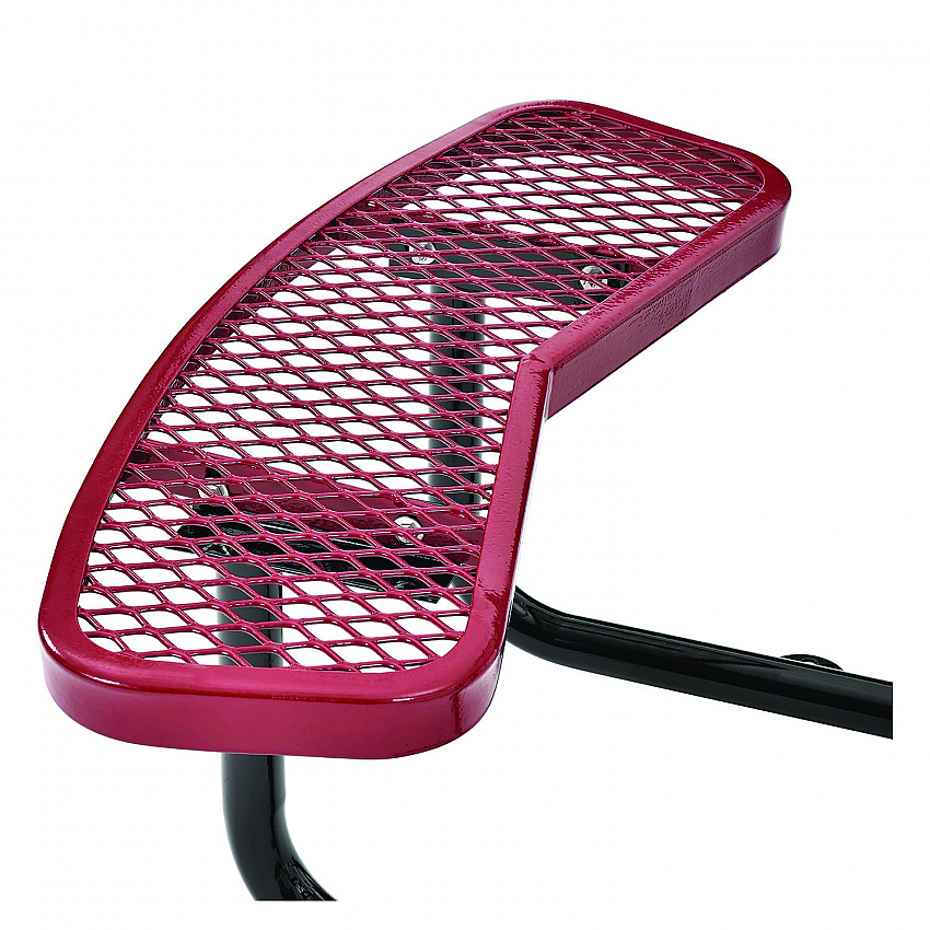 Expanded Steel Picnic Table, Round, 46" Dia x 29.5"h, Red Top, Red Base/Legs (277150RD)