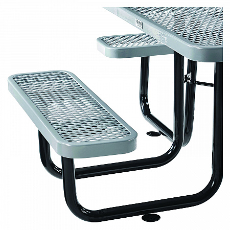 Expanded Steel Picnic Table, Square, 81 x 81 x 29.5, Gray Top, Gray Base/Legs (277151GY)