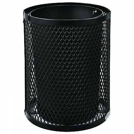 Outdoor Diamond Industrial Steel Trash Can, 36 gal, Black (261948BK)