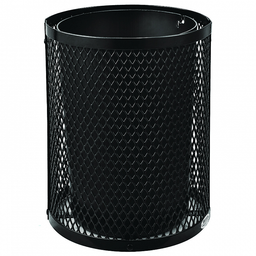 Outdoor Diamond Industrial Steel Trash Can, 36 gal, Black (261948BK)