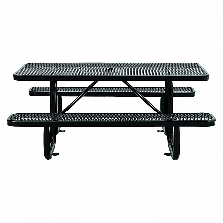 Expanded Steel Picnic Table, Rectangular, 72 x 62 x 29.5, Black Top, Black Base/Legs (277152BK)