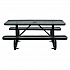 Expanded Steel Picnic Table, Rectangular, 72 x 62 x 29.5, Black Top, Black Base/Legs (277152BK)