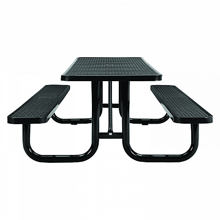 Expanded Steel Picnic Table, Rectangular, 96 x 62 x 29.5, Black Top, Black Base/Legs (277153BK)