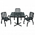 Outdoor Dining Set, Square, 36 x 36 x 36, Black Top, Black Base/Legs (348120BK)
