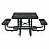 Expanded Steel Picnic Table, Square, 81 x 81 x 29.5, Black Top, Black Base/Legs (277151BK)
