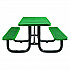 Expanded Steel Picnic Table, Rectangular, 72 x 62 x 29.5, Green Top, Green Base/Legs (277152GN)