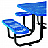 Expanded Steel Picnic Table, Square, 81 x 81 x 29.5, Blue Top, Blue Base/Legs (277151BL)