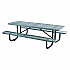 Expanded Steel Picnic Table, Rectangular, 96 x 62 x 29.5, Gray Top, Gray Base/Legs (277153GY)