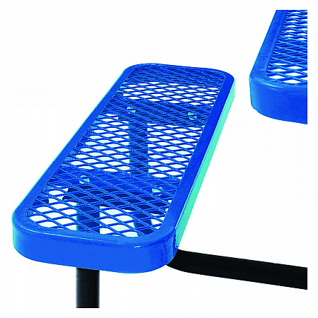 Expanded Steel Picnic Table, Square, 81 x 81 x 29.5, Blue Top, Blue Base/Legs (277151BL)