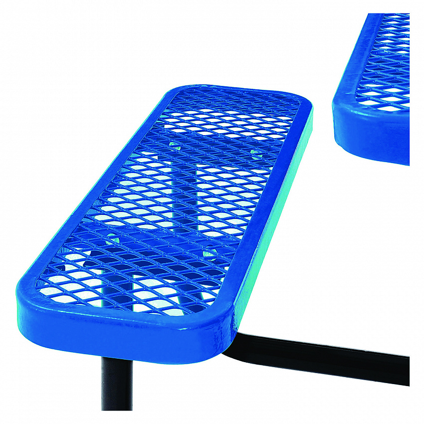Expanded Steel Picnic Table, Square, 81 x 81 x 29.5, Blue Top, Blue Base/Legs (277151BL)