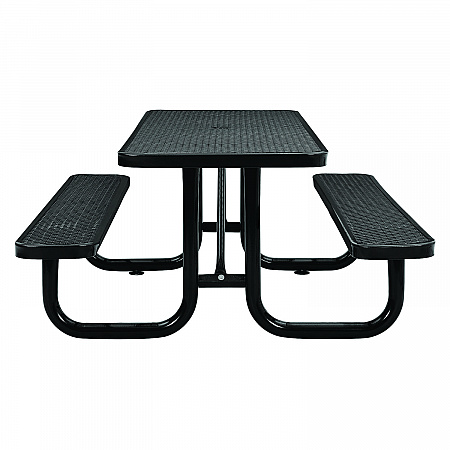 Expanded Steel Picnic Table, Rectangular, 72 x 62 x 29.5, Black Top, Black Base/Legs (277152BK)