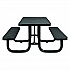 Expanded Steel Picnic Table, Rectangular, 72 x 62 x 29.5, Black Top, Black Base/Legs (277152BK)