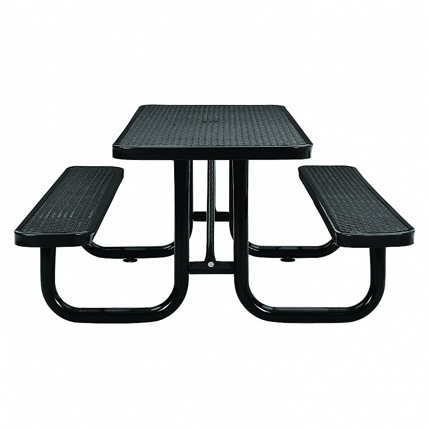 Expanded Steel Picnic Table, Rectangular, 72 x 62 x 29.5, Black Top, Black Base/Legs (277152BK)