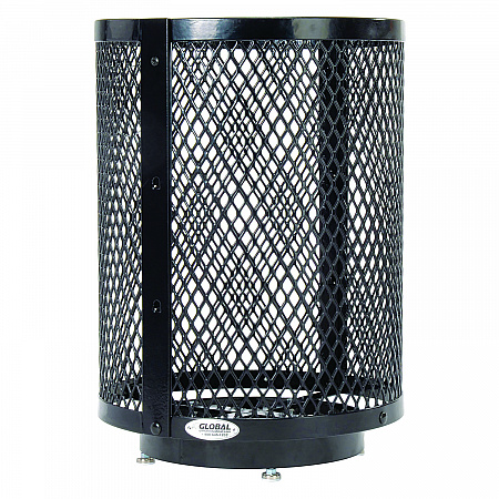 Outdoor Diamond Steel Trash Can with Base, 36 gal, Black (261948BKD)