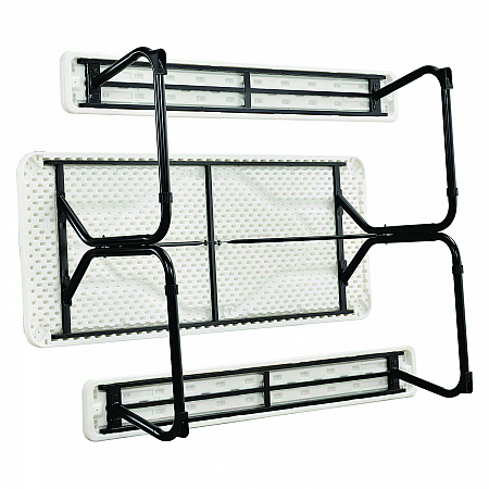 Blow-Molded Plastic Picnic Table, Rectangular, 72 x 60 x 30, White Top, White Base/Legs (695484)