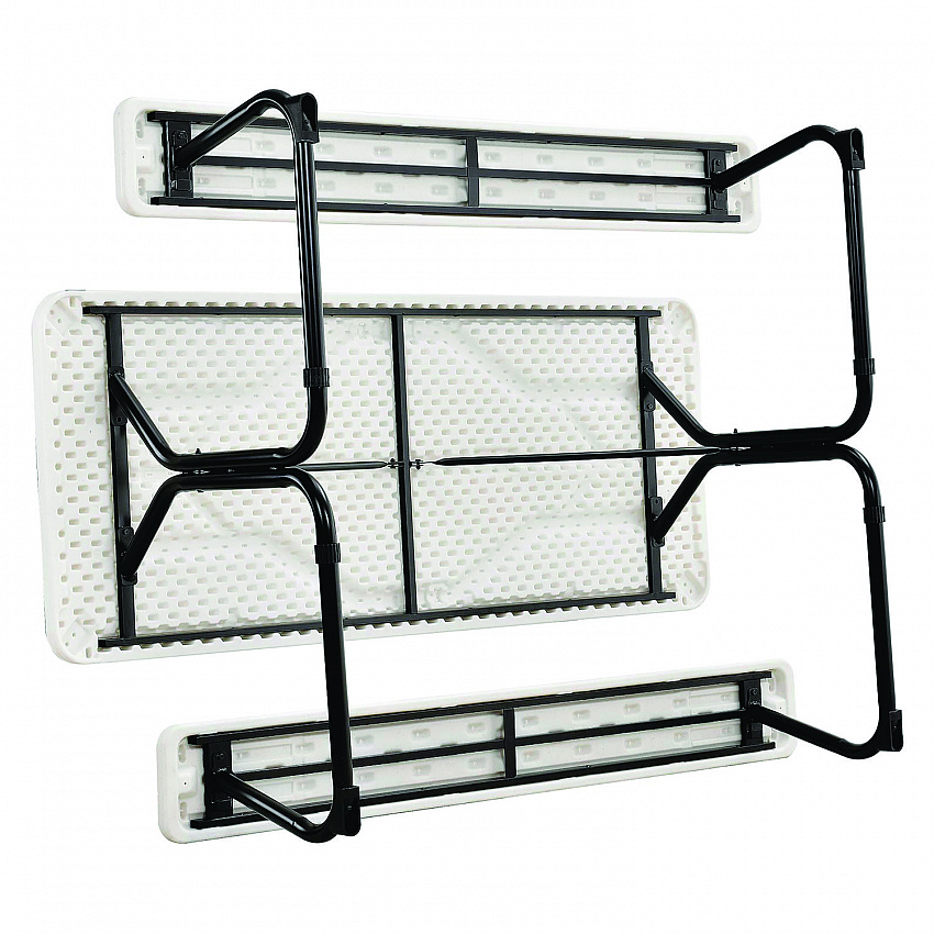 Blow-Molded Plastic Picnic Table, Rectangular, 72 x 60 x 30, White Top, White Base/Legs (695484)