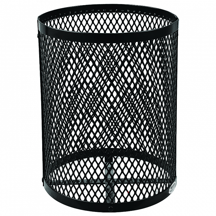 Outdoor Diamond Industrial Steel Trash Can, 36 gal, Black (261948BK)