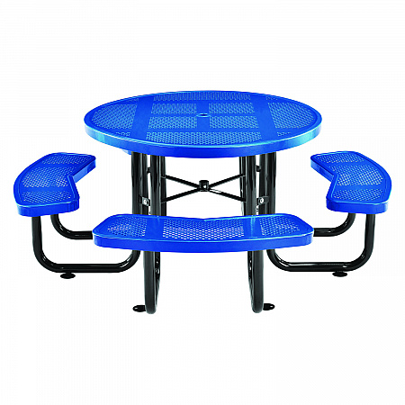Perforated Steel Picnic Table, Round, 46