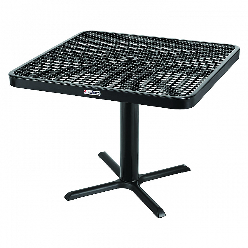 Outdoor Dining Set, Square, 36 x 36 x 36, Black Top, Black Base/Legs (348120BK)